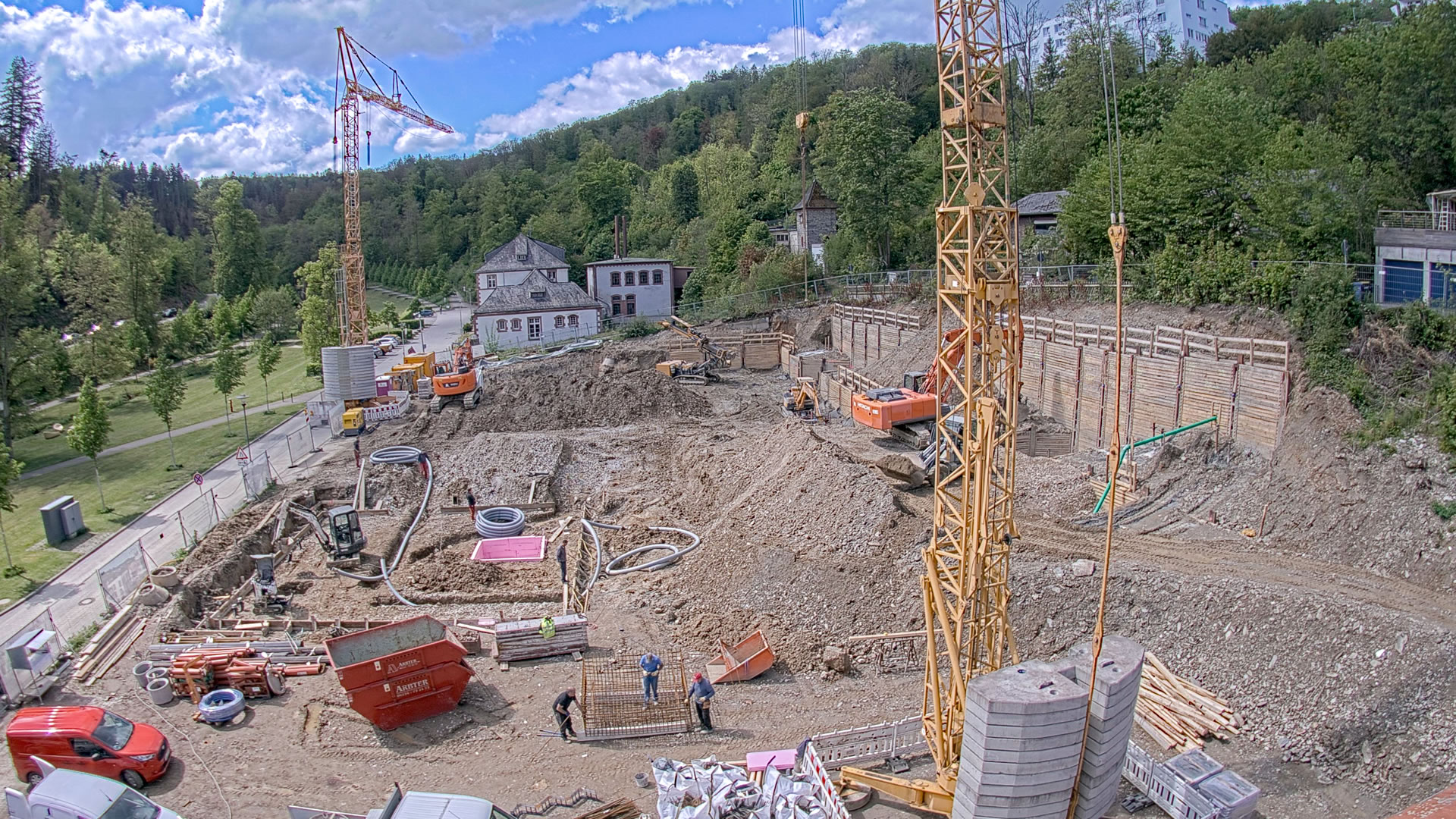 Vorbereitungen für die Rohbauarbeiten